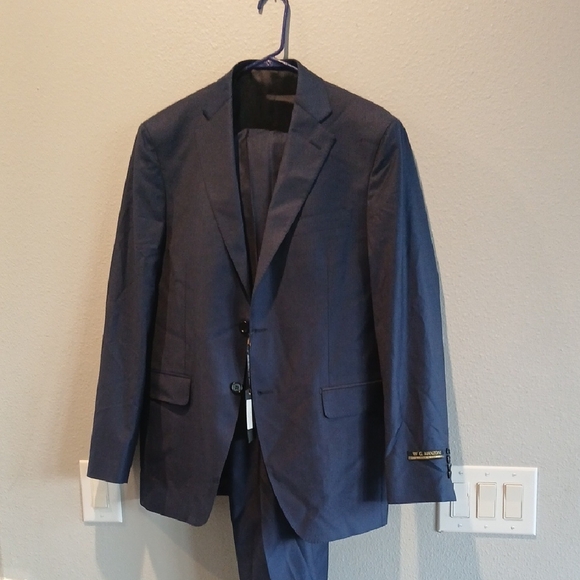 NWT 3Pc Suit 40R Royal Blue Stripe Made in Italy Italian Super 150s Zignone Wool